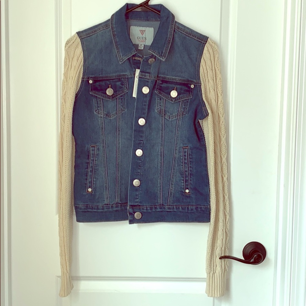 GUESS Sweater Sleeve Denim Jacket *NEW*
